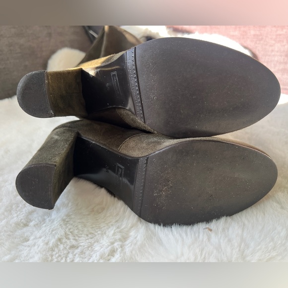 NEW Dune London Sibyl Thigh High Suede Heeled Over The Knee Boots 38/7.5-8 Green - Picture 13 of 16